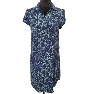 Maeve Anthropologie blue mini bunny rabbit dress size 8